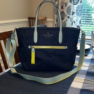 Kate Spade Chelsea Blue and Yellow Tote Bag